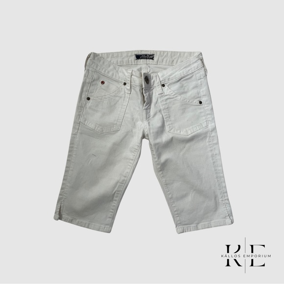 Hudson White Knee-Length Jean Shorts - Picture 1 of 2